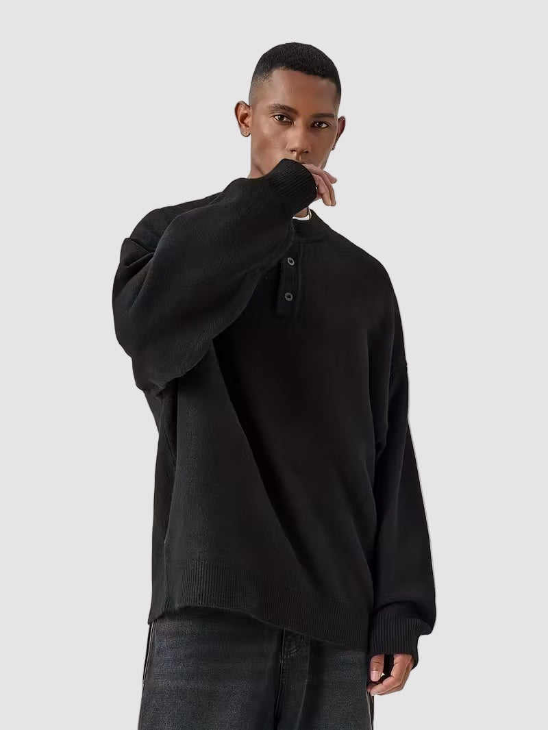 FM- V3 Men’s Sweater with Three-Button Placket