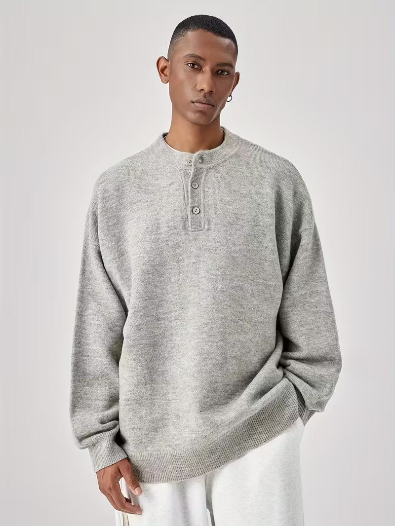 FM- V3 Men’s Sweater with Three-Button Placket