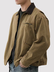 FM- V3 Men’s Zip-Front Jacket with Contrasting Collar